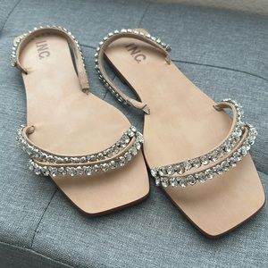 Flat Sandals with Crystals. Macy’s INC | EUC
